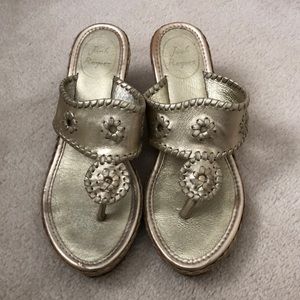 Jack Rogers Gold Sz 7 Wedges
